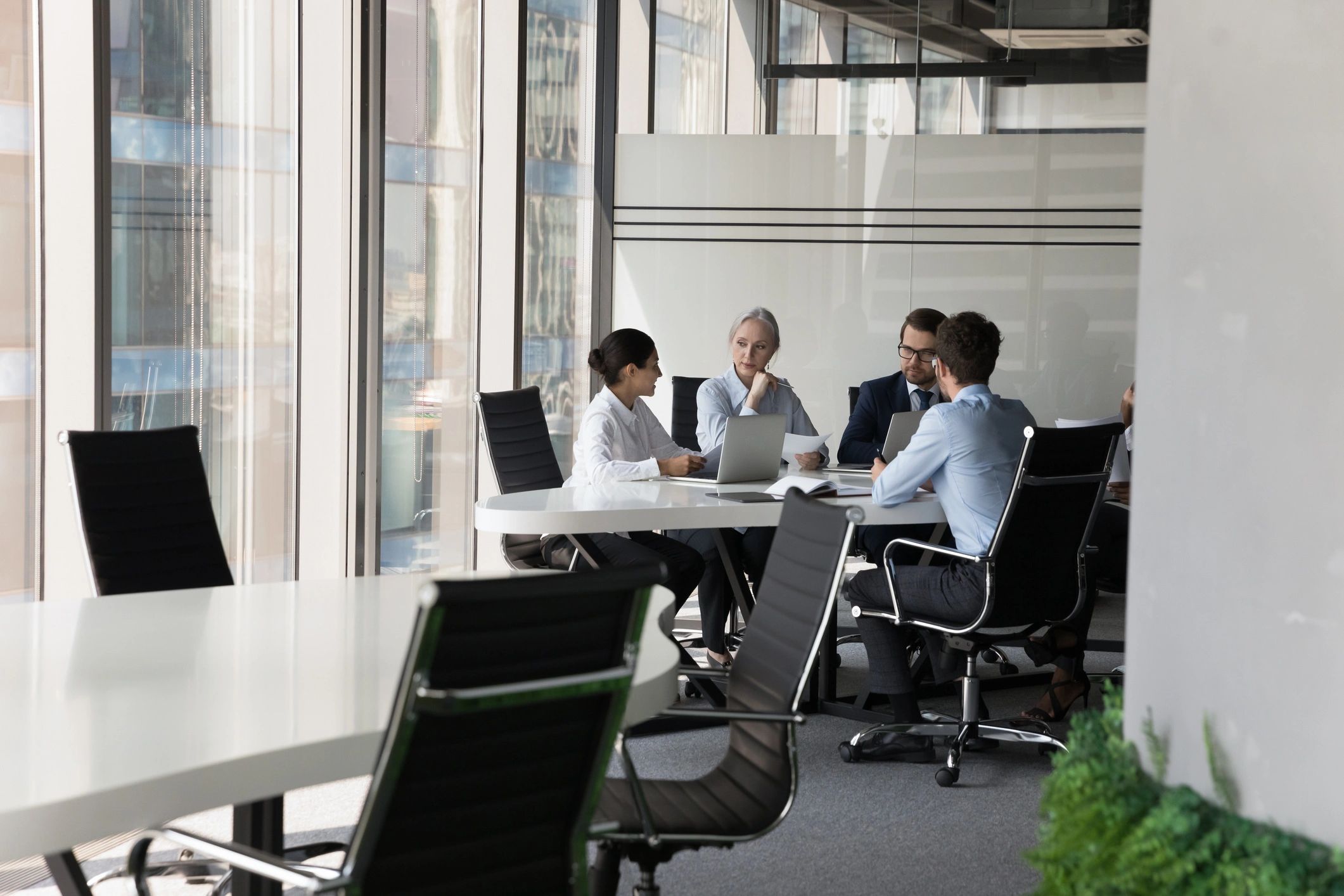 Business group meeting around a conference table
