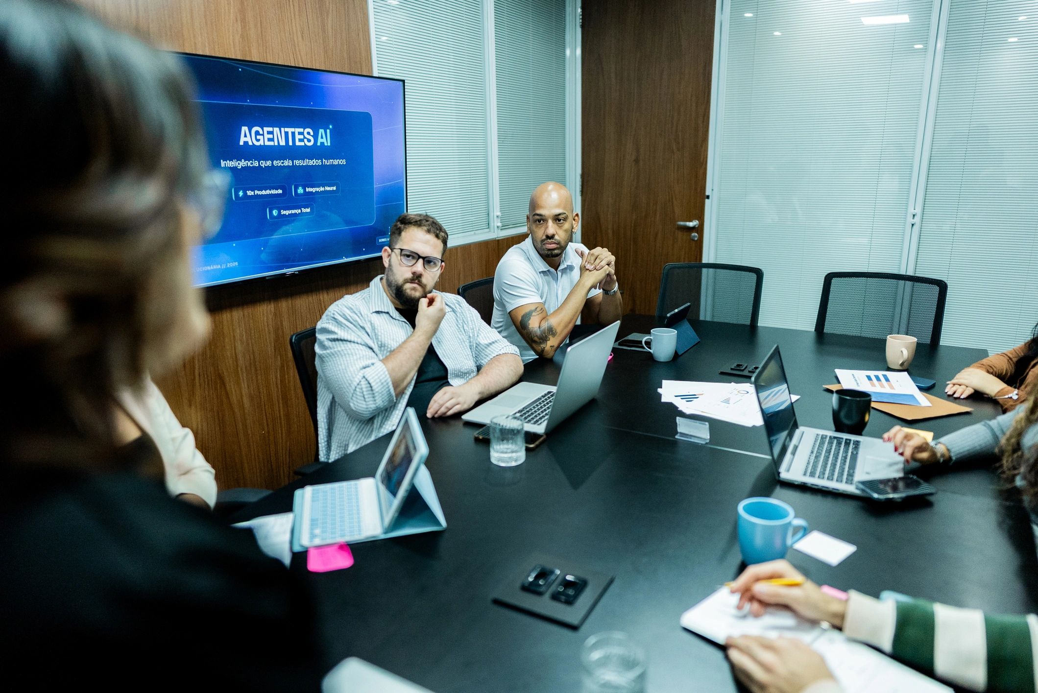 Corporate team in a modern business meeting